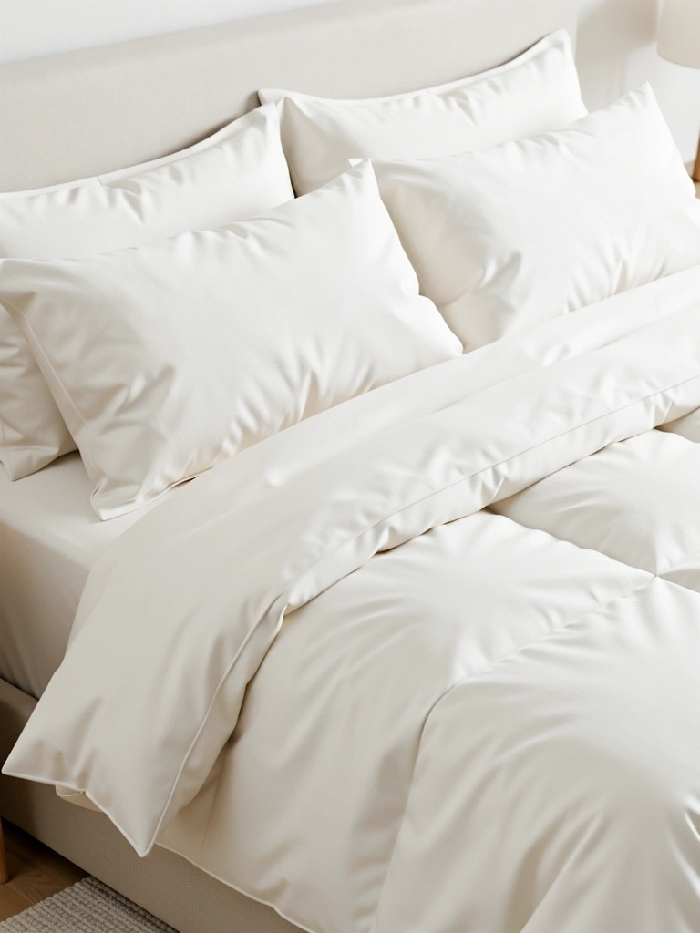 Detail kvalitního lůžkoviny symbolizující hluboký spánek